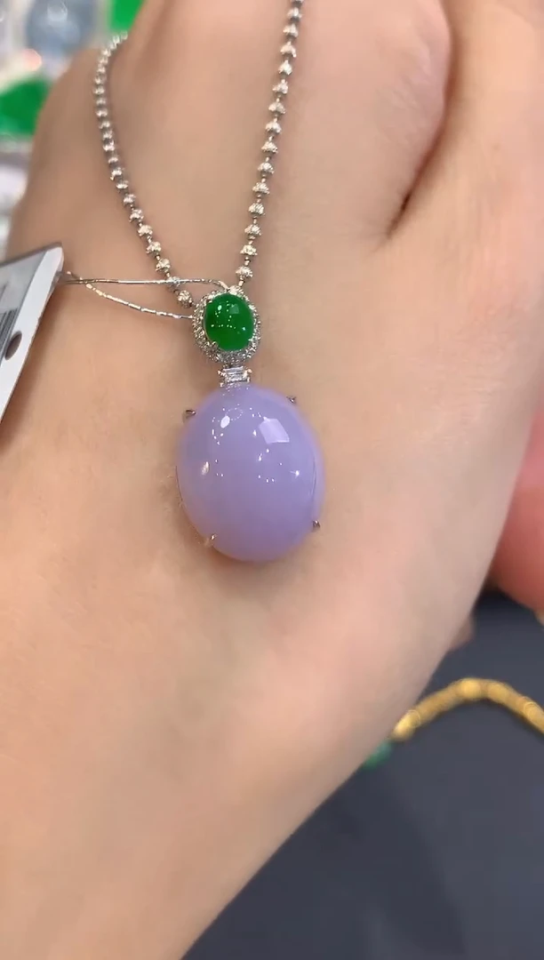 吊坠(不含链)18K金镶嵌翡翠a12   多样性一件发货紫货有色差