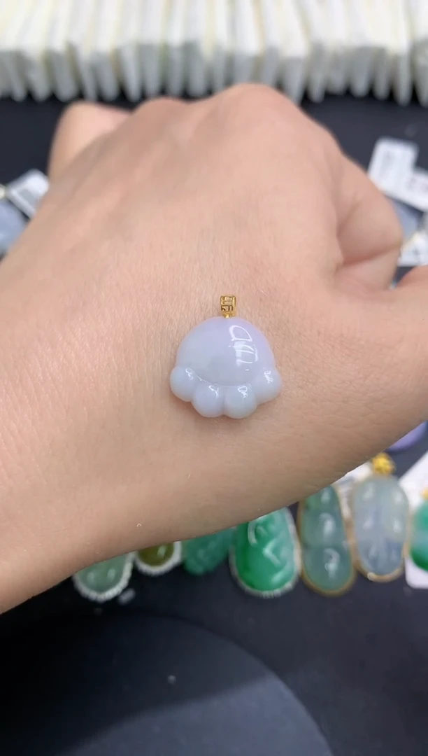 吊坠(不含链)18K金镶嵌翡翠1111111111111