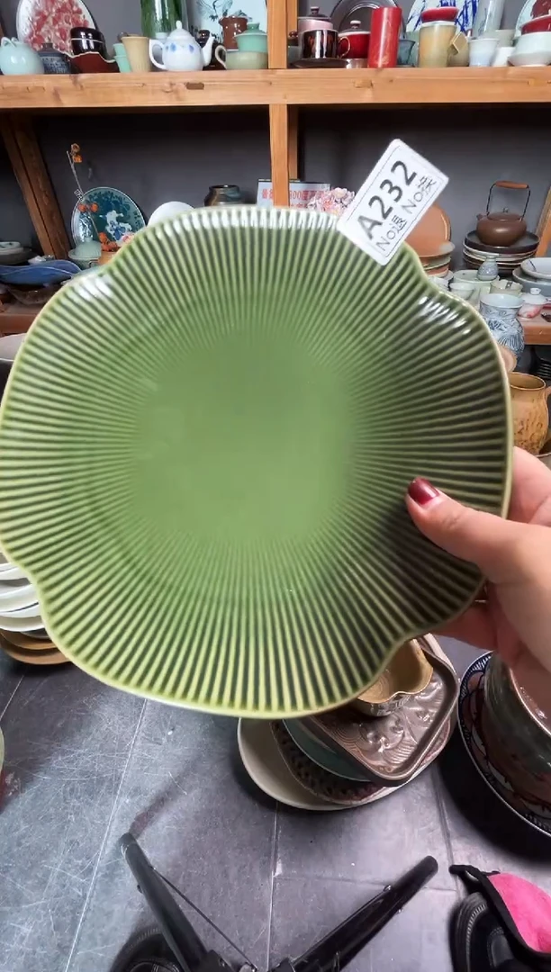 瓷片莹*子a232微瑕翠绿海棠