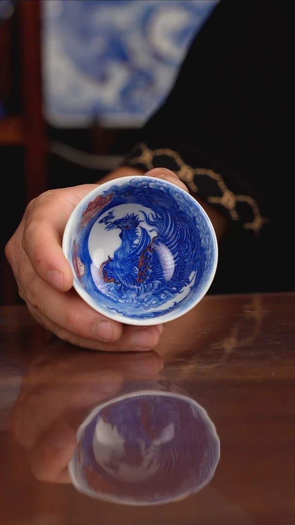 自成堂柴窑青花釉里红