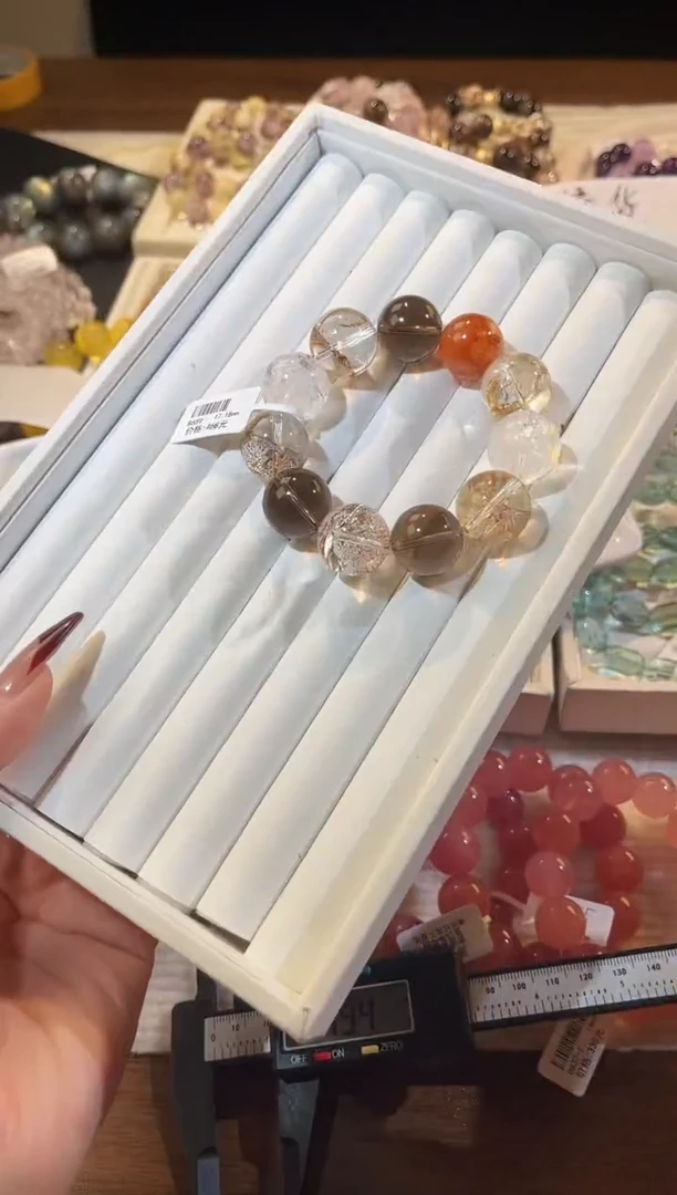 合成欧泊未镶嵌手串多样性发一榛果摩卡17-18mm