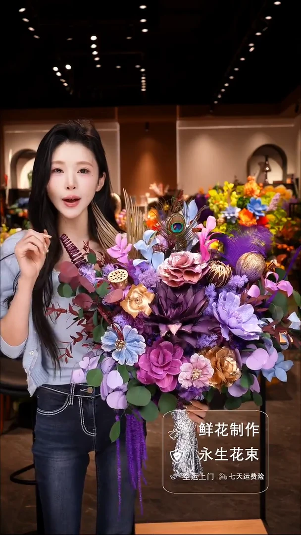琉璃瓶手工花器花束空运包邮送货上门-以图片为准