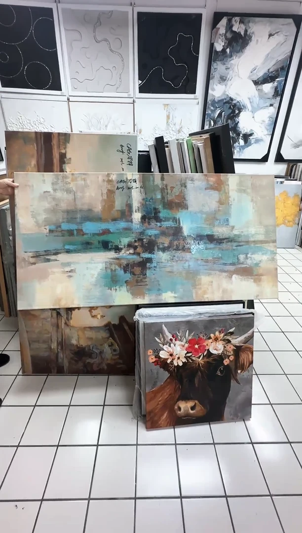 168现代艺术装饰画油画70cm*140cm