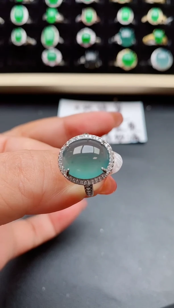 【闪购商品】翡翠戒指银S925镶嵌80500