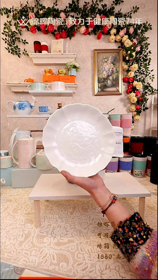 陶瓷【捡漏福利】205mm简宋窝盘白色5个装