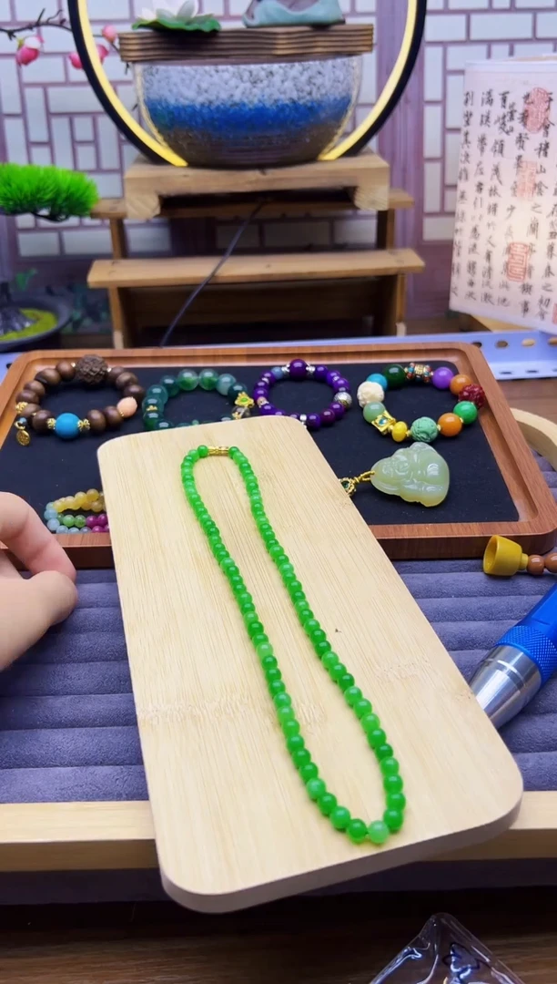 翡翠14K金镶嵌颈饰X99