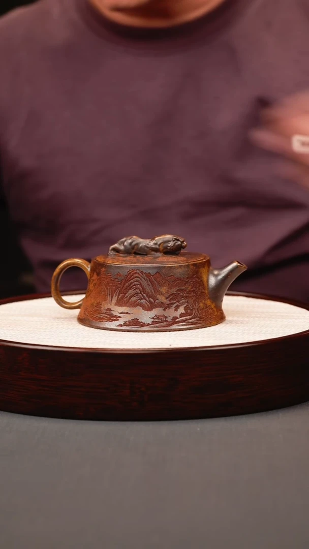 茶壶紫砂龙骨金砂柴烧卧虎藏龙在柱础