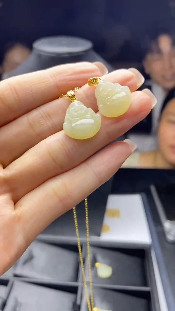 吊坠(不含链)银S925镶嵌和田玉多样性发其一-吊坠-D10551