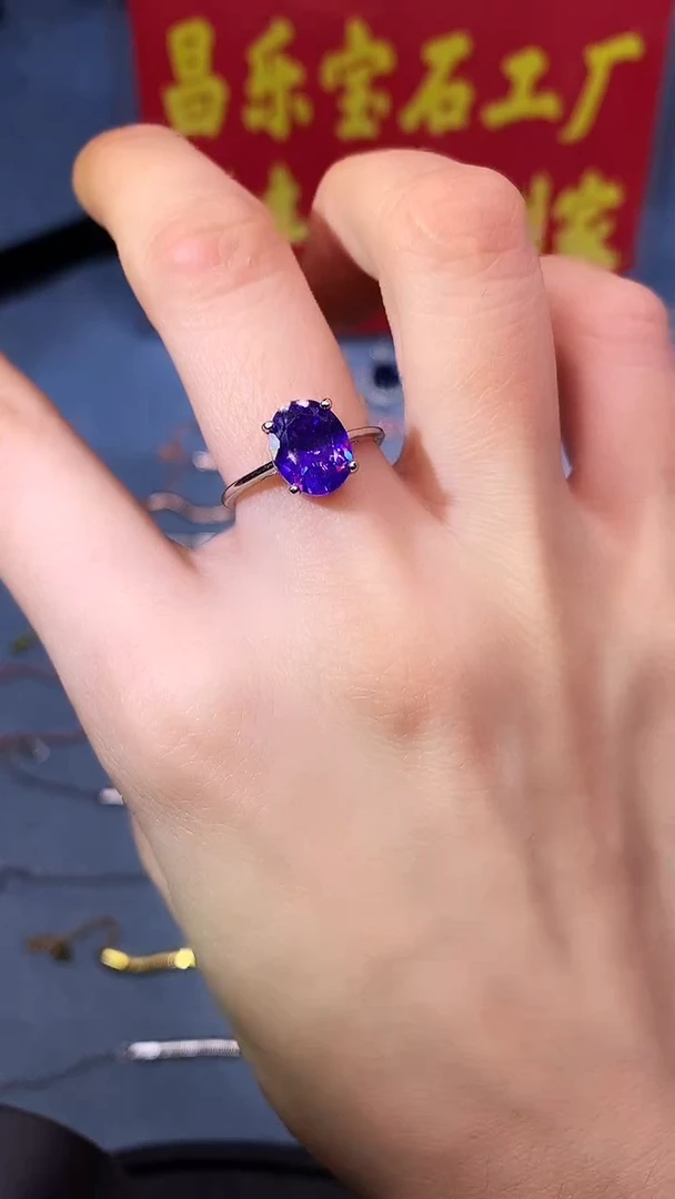 【闪购商品】紫晶戒指银S925镶嵌11111