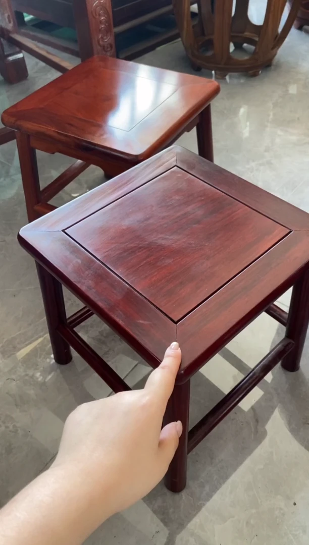 黑酸枝木类成套家具小方凳