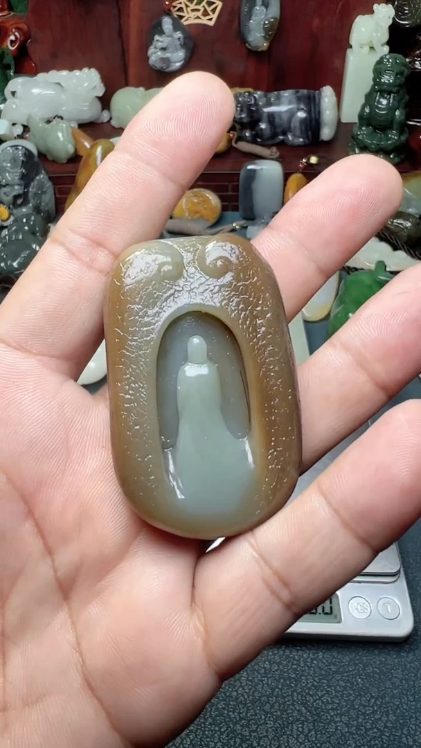 和田玉未镶嵌挂件-