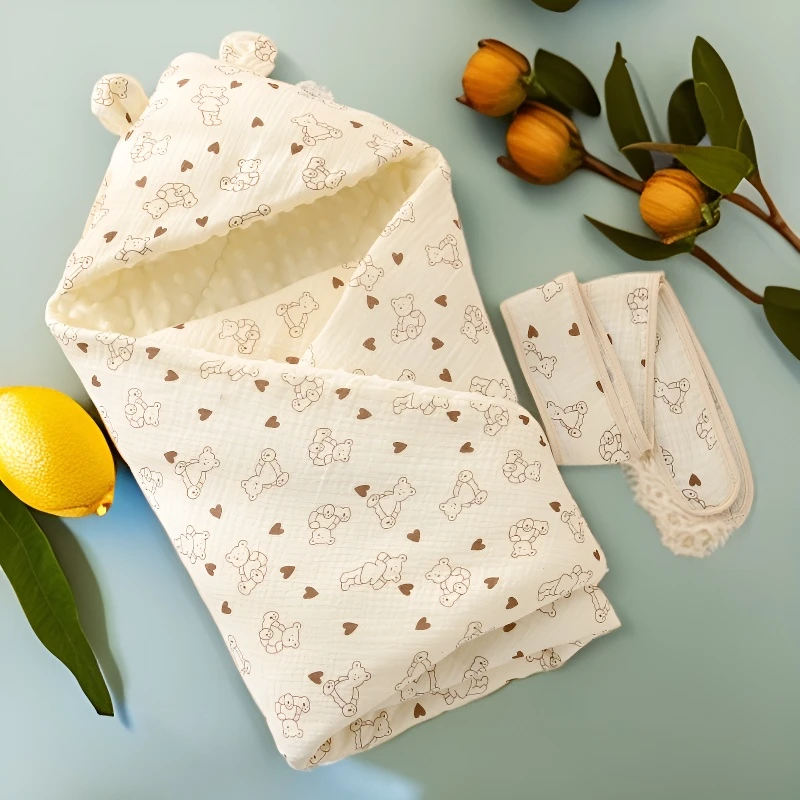 新生儿包被A类纯棉豆豆绒四季通用婴儿抱被春秋冬加厚防风初生儿