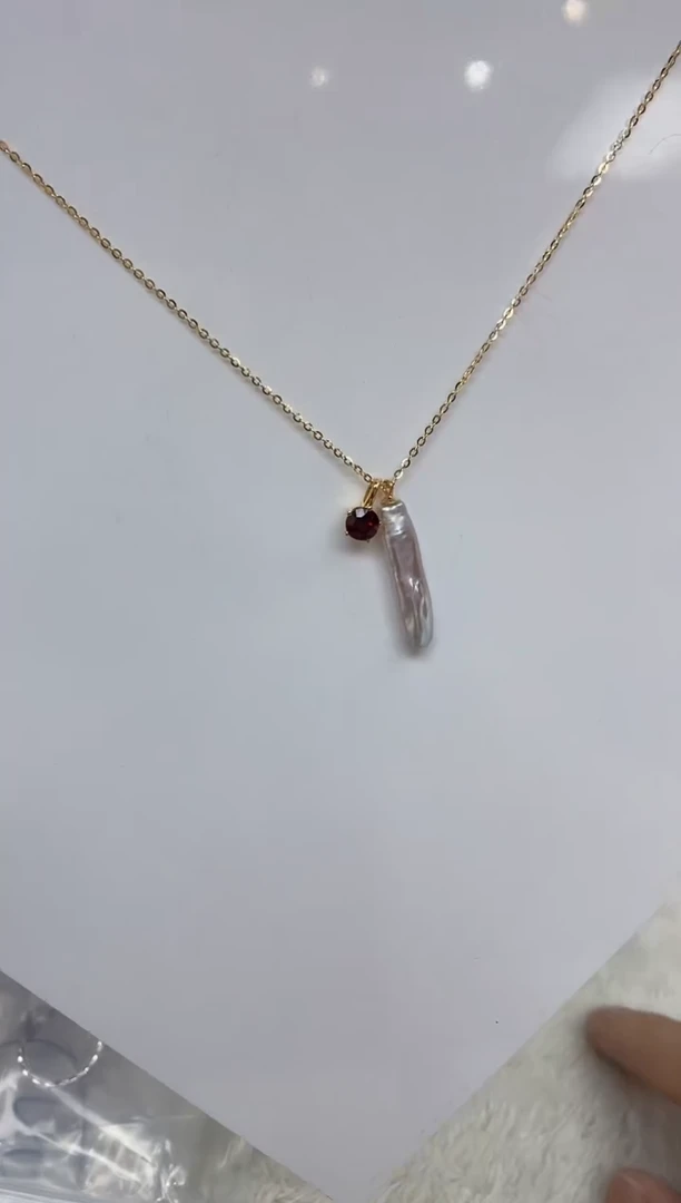 淡水珍珠银S925镶嵌颈饰