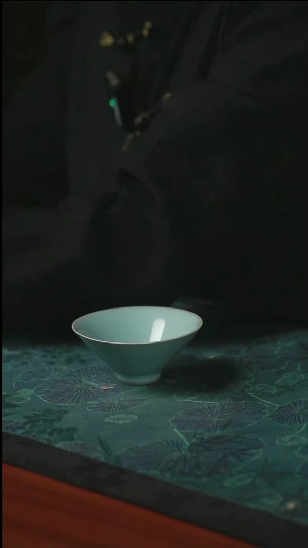 斗笠杯 天青 开片 一级品