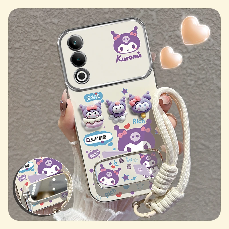 适用一加ace3v手机壳星梦库洛米补妆镜支架硅胶防摔女款可爱潮牌