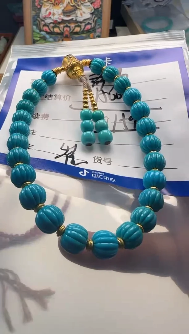 18K金镶嵌绿松石手串手串萨*手串手串