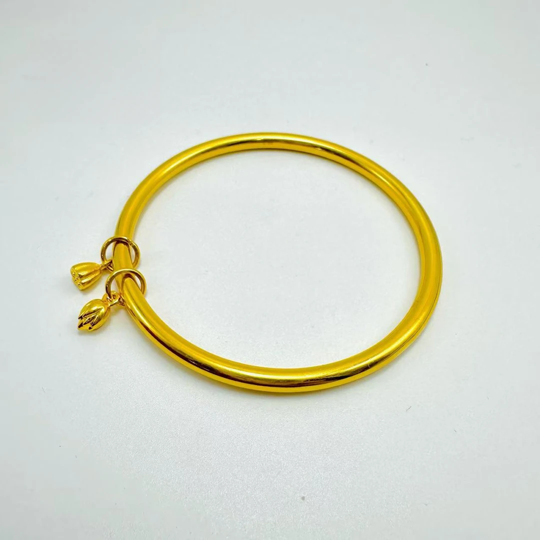 足银手镯 光面两世欢手镯 经典时尚百搭实心