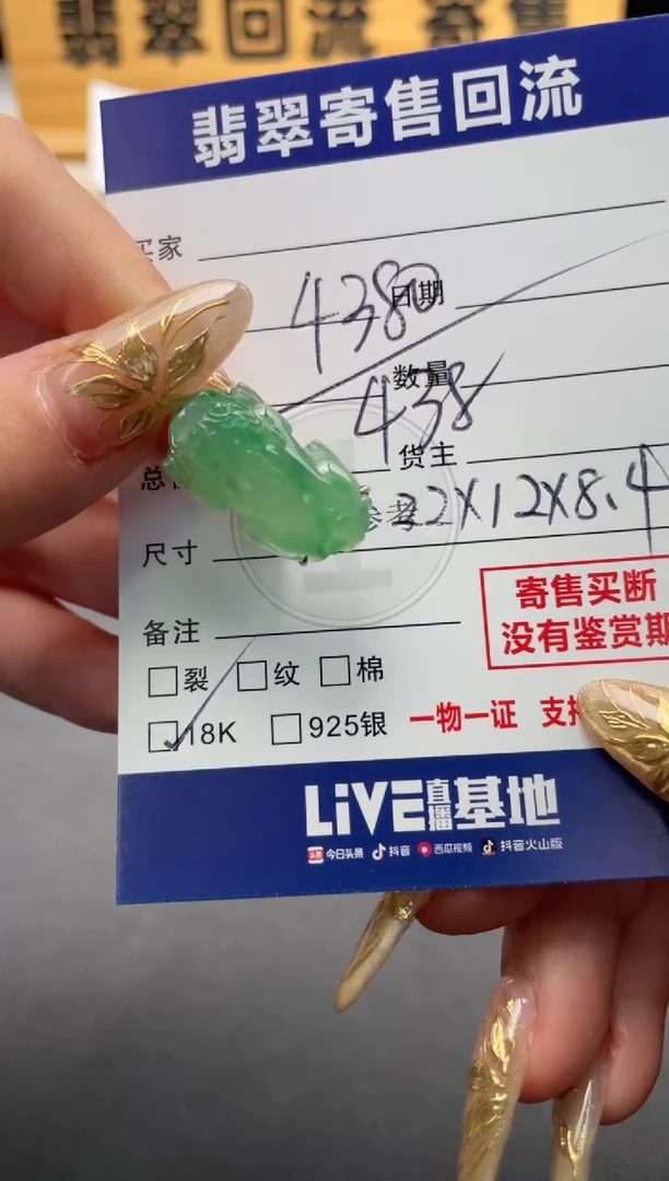 颈饰18K金镶嵌翡翠10146974