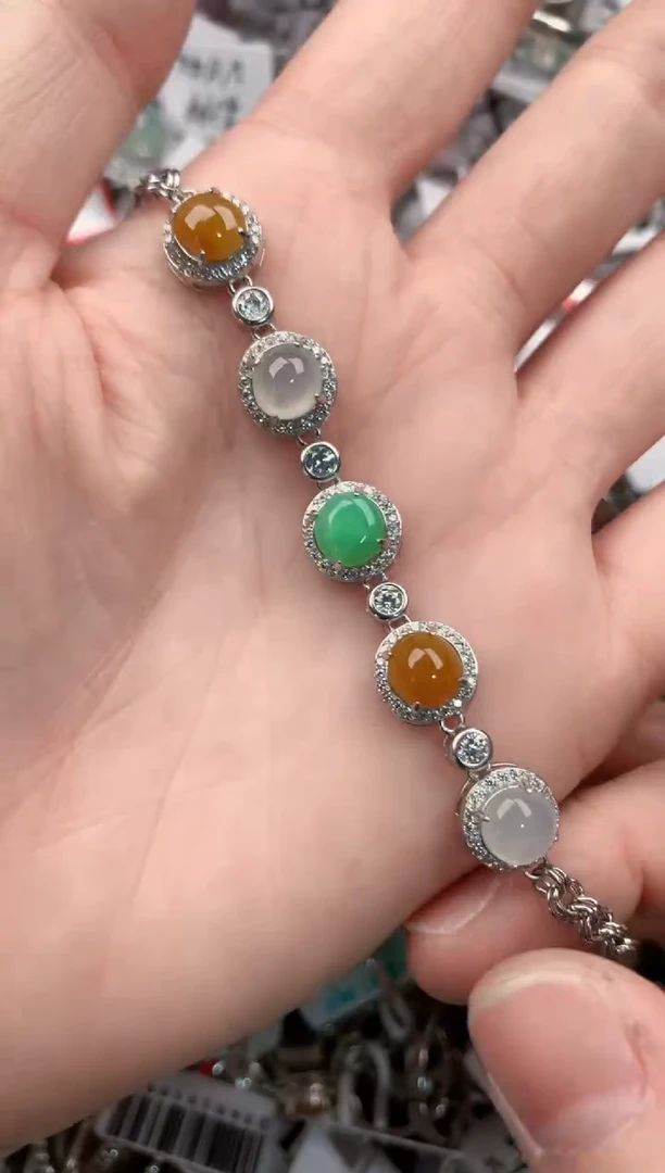 银S925镶嵌戒指翡翠444     10