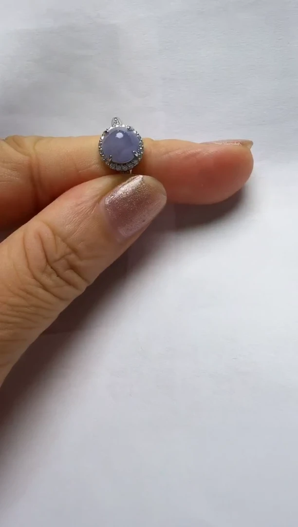 翡翠戒指银S925镶嵌925银镶缅甸A货翡翠戒指