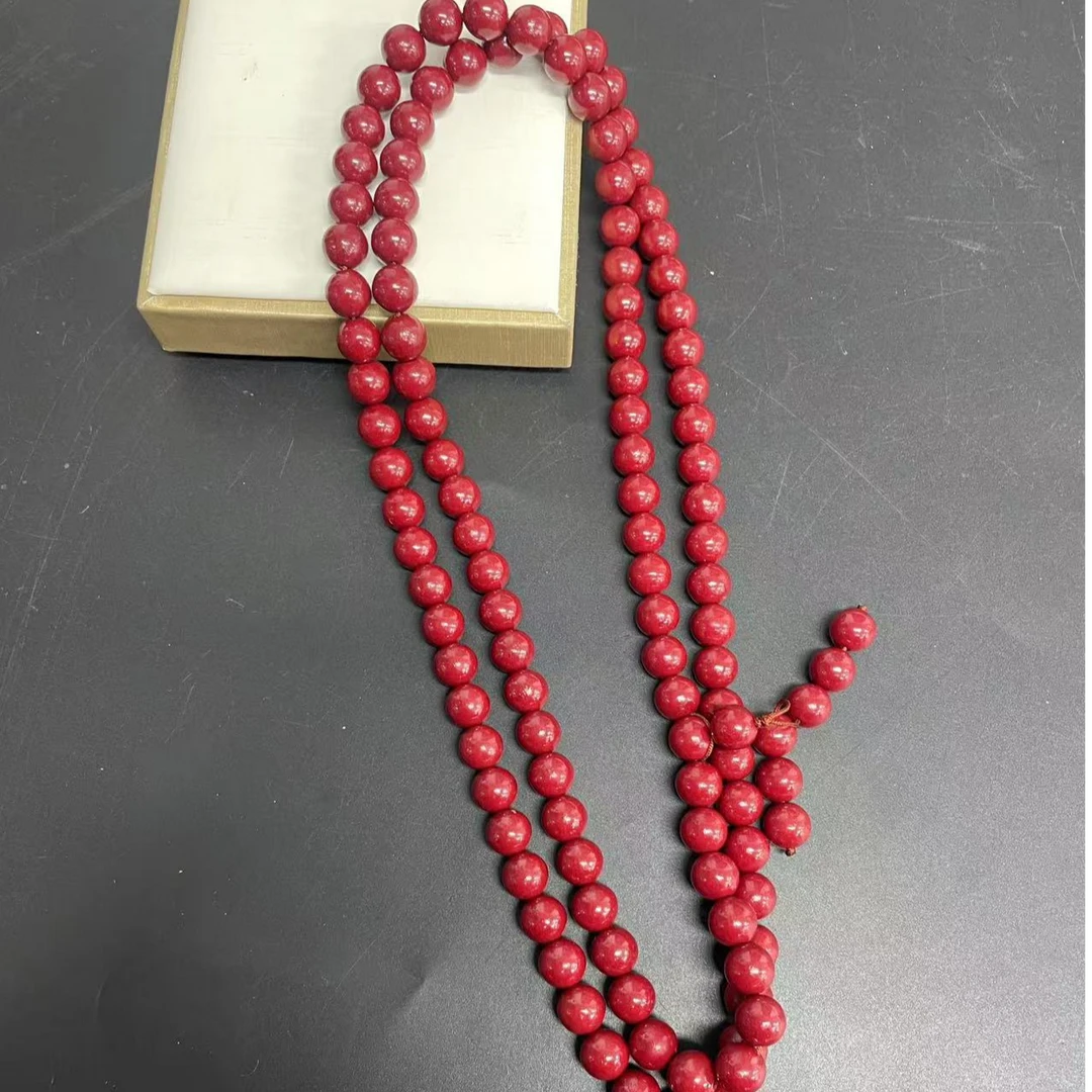【小杰推荐】雪胆红莲圆珠项链 （多样性发其一）10614