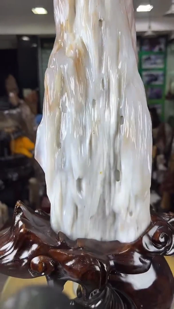 缅甸天然树化玉摆件