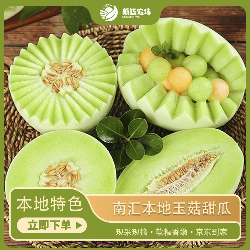 【本地特色】南汇本地玉菇甜瓜蔚篮农场优选本地头茬玉菇甜瓜5斤/10斤新鲜