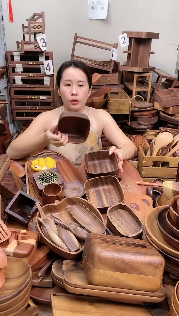 南美胡桃木正方砵13*5.5cm