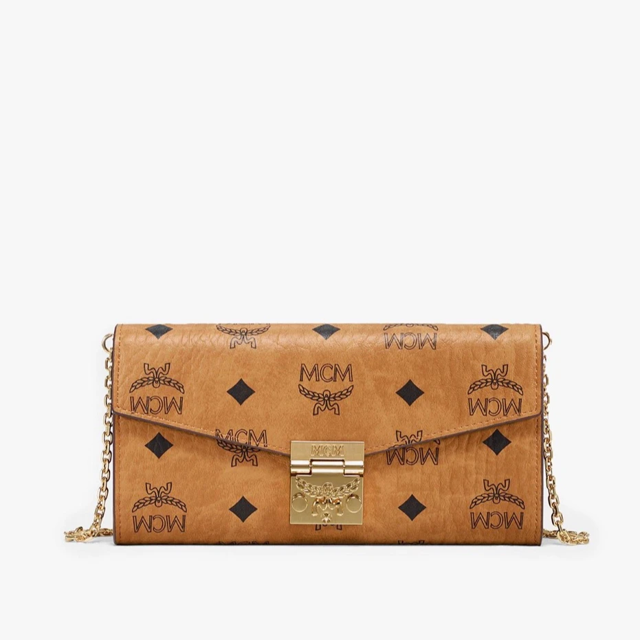 全新未使用 MCM 长款斜挎包经典复古单肩包盒子包