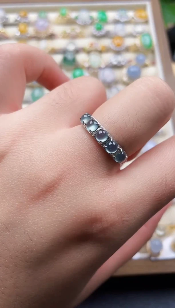 银S925镶嵌戒指翡翠29