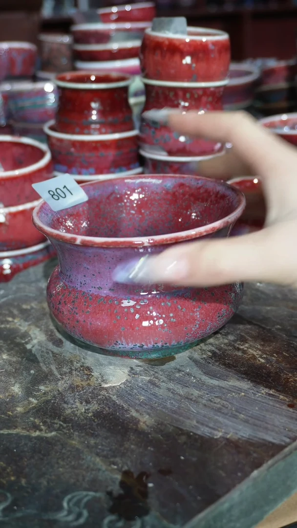 摆件陶精品窑变钧瓷茶器