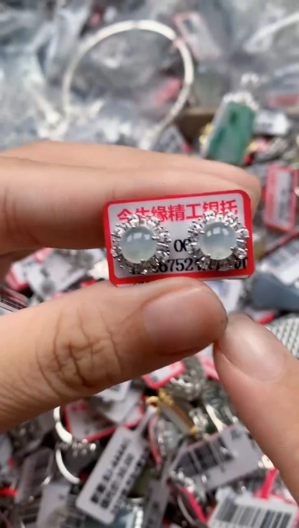银S925镶嵌戒指翡翠天然A货缅甸翡翠