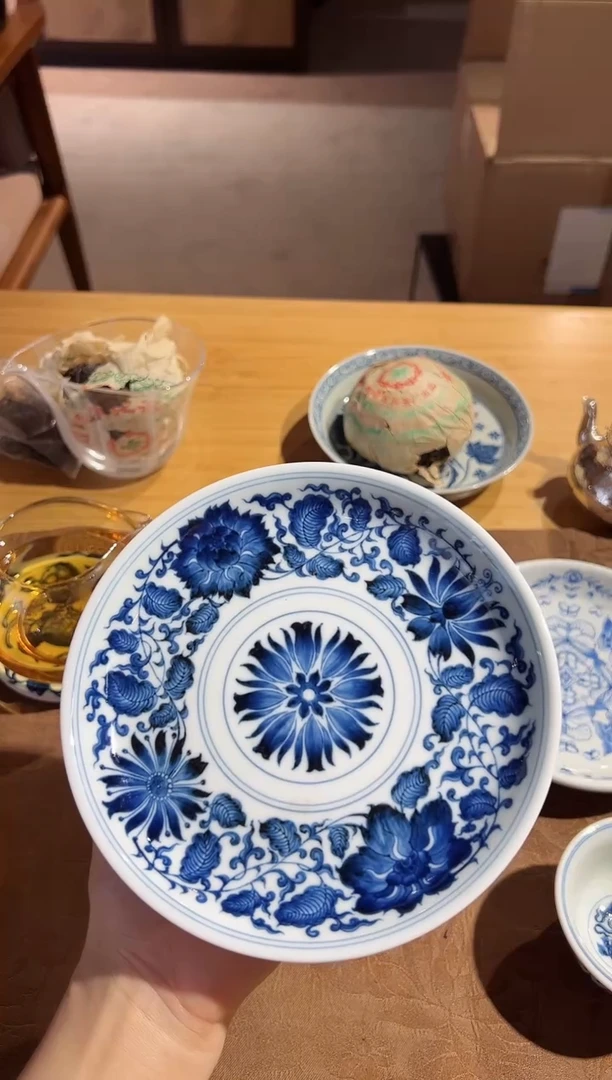 雨后 湛蓝系列 四季花卉 缠枝莲盘