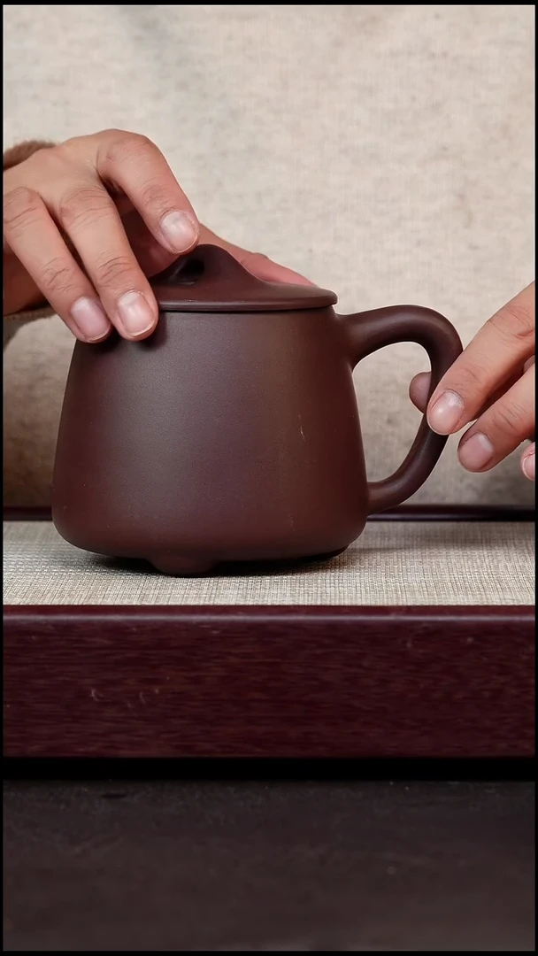 茶杯紫砂紫泥石瓢杯