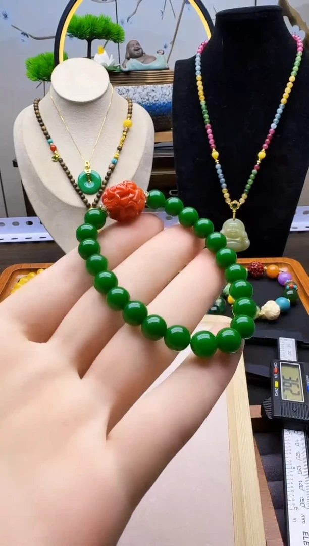 14K金镶嵌手链翡翠S147