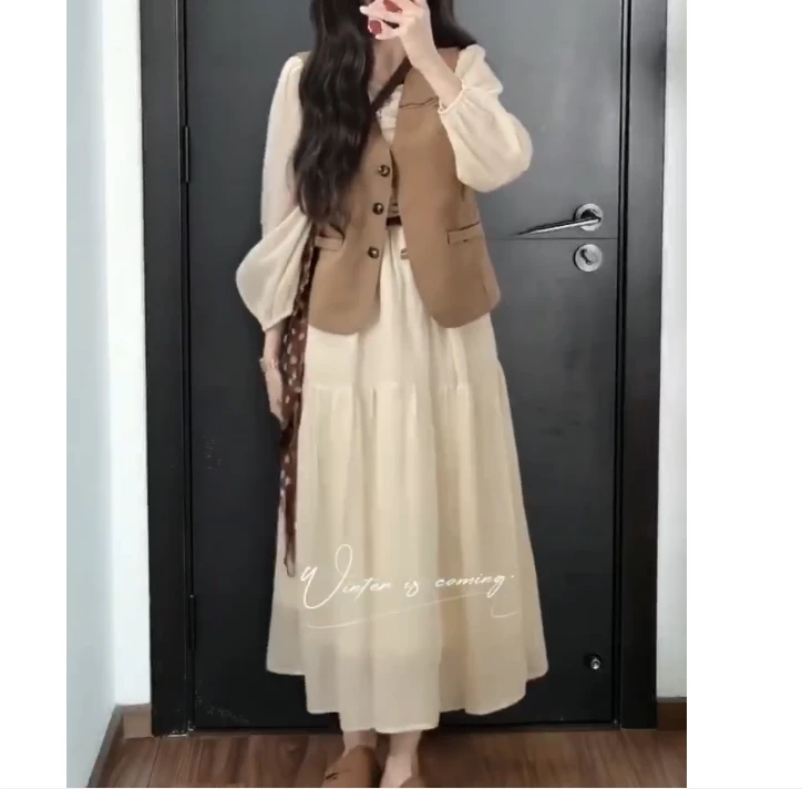 2025夏季新款网红同款洋气气质韩版潮流马甲裙子女ta