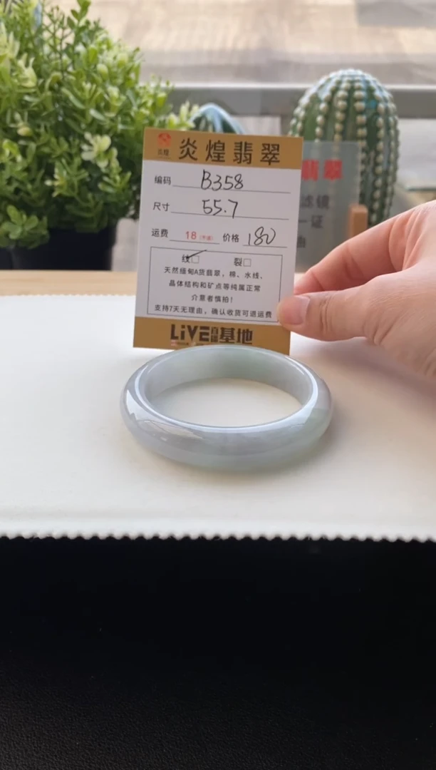 未镶嵌手镯翡翠55.8圈口编码B358