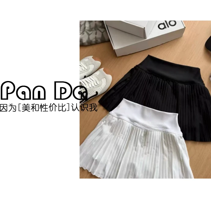 Pan da -A-L-O瑜伽百褶裙半身裙高腰运动网球速干短裙 - 013