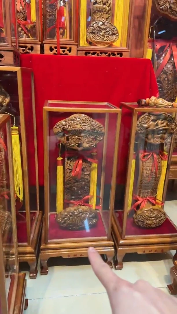 【闪购商品】桃木木雕总高58福禄寿如意