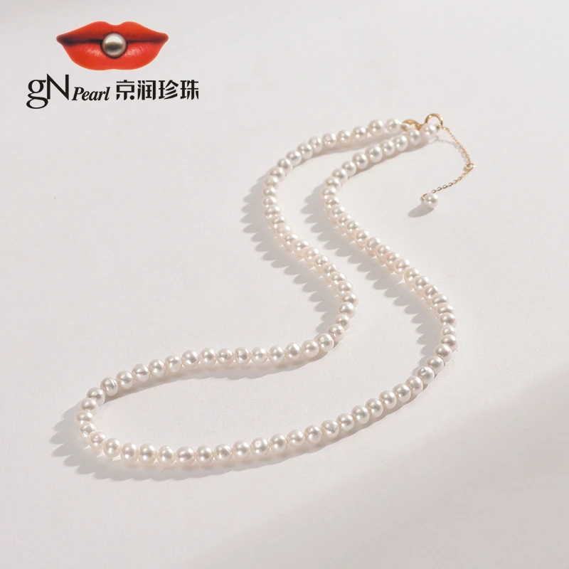 【好物分享】京润珍珠何年小米链G18K金淡水珍珠项链3-4mm白色圆形