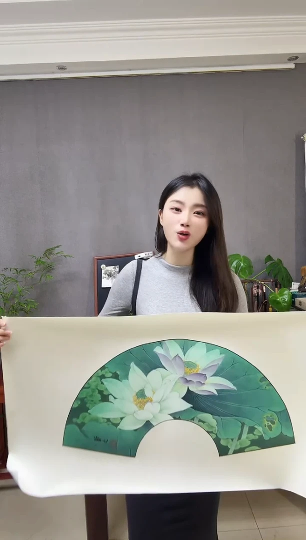 国画开场福利《荷花》工笔画