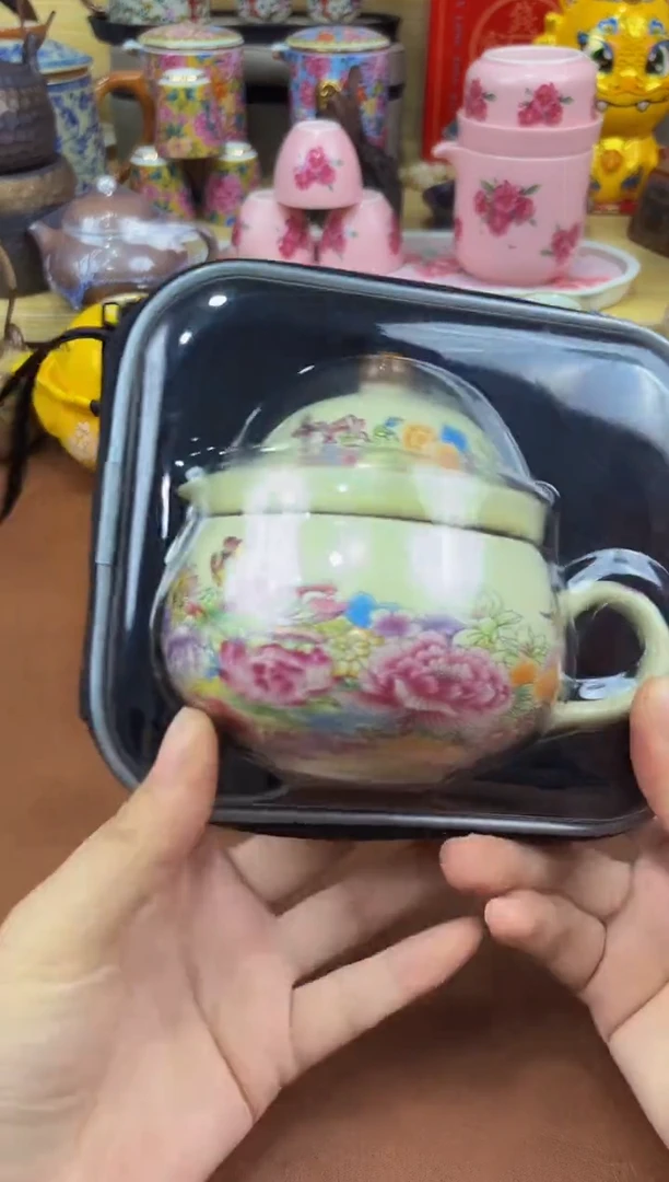 陶瓷茶具摆件旅行套组