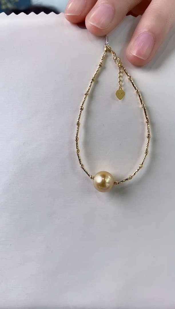 【闪购商品】海水珍珠手链18K金镶嵌10-11南洋金珍珠手链