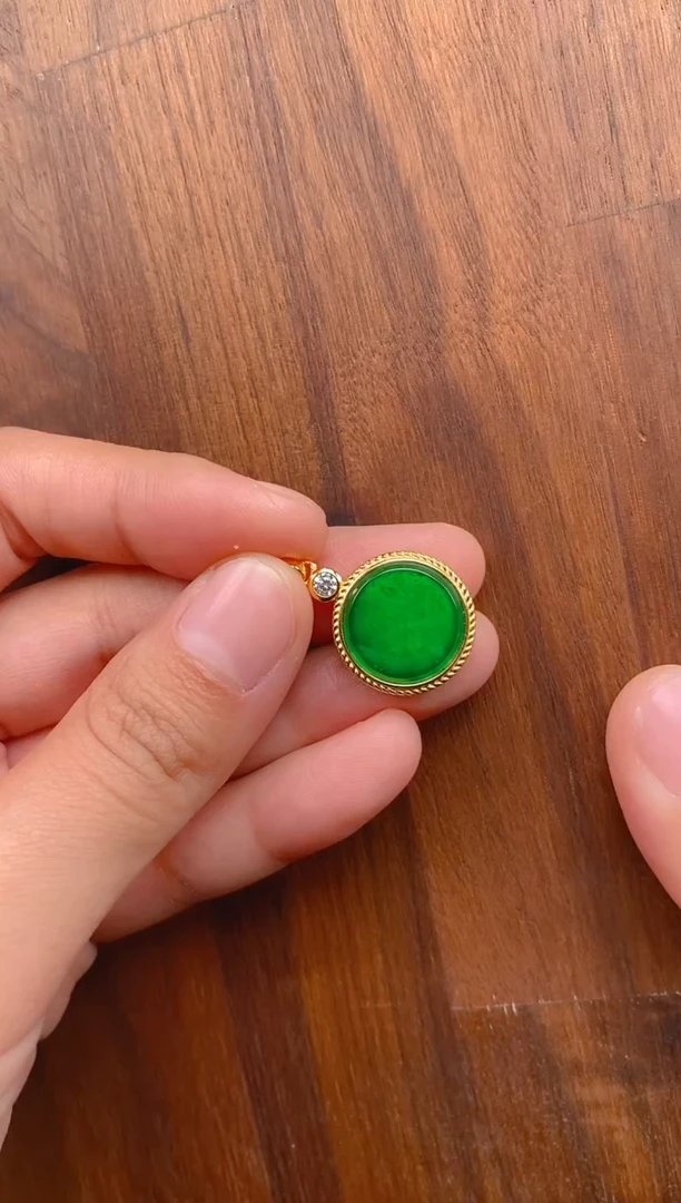 【闪购商品】翡翠吊坠(不含链)银S925镶嵌无事牌