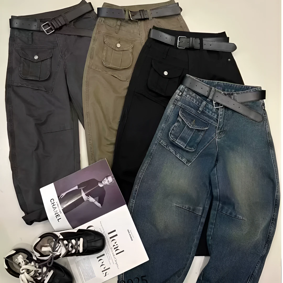 【胖彤彤】9155#工艺牛仔老爹裤Y/521