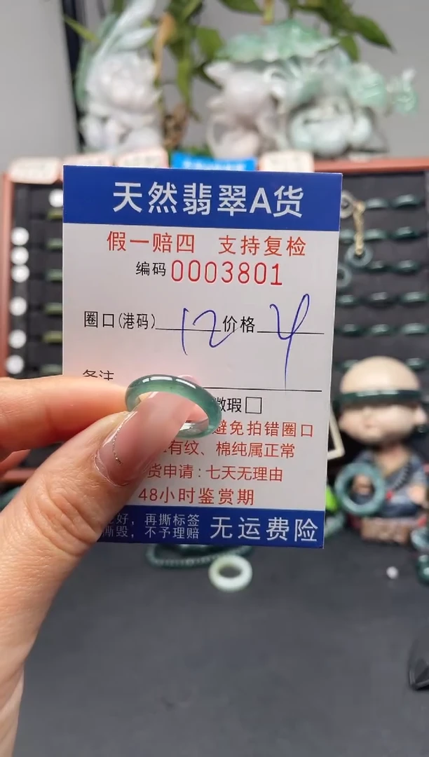 未镶嵌戒指翡翠12*381