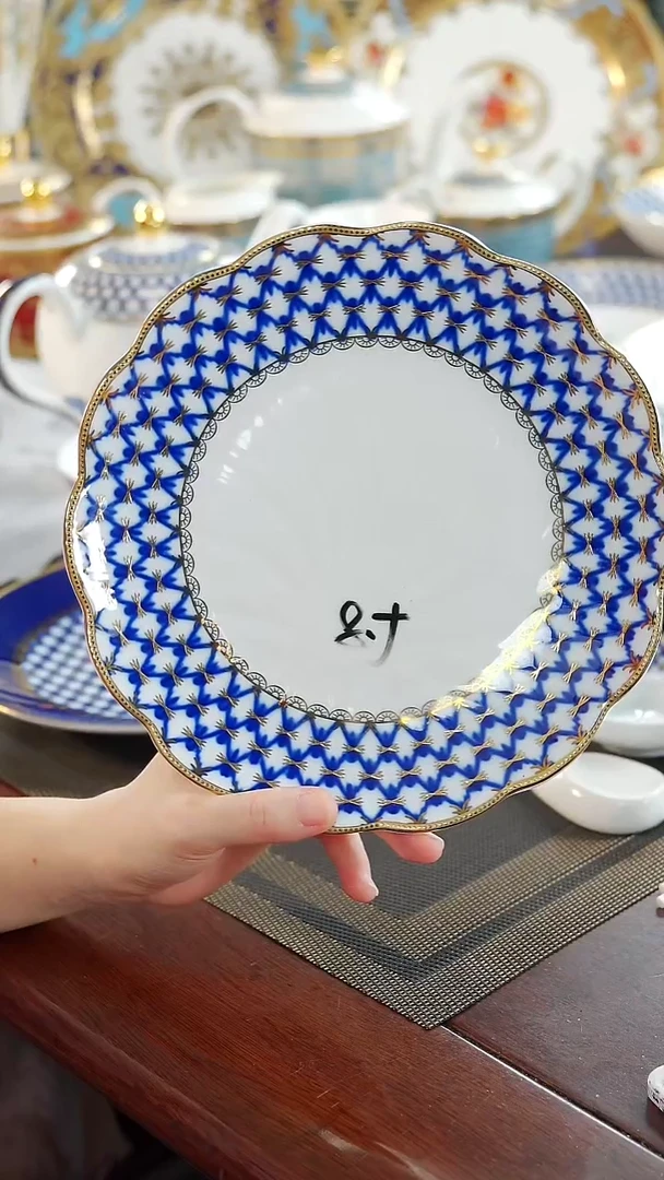 瓷片8英寸牡丹花盘