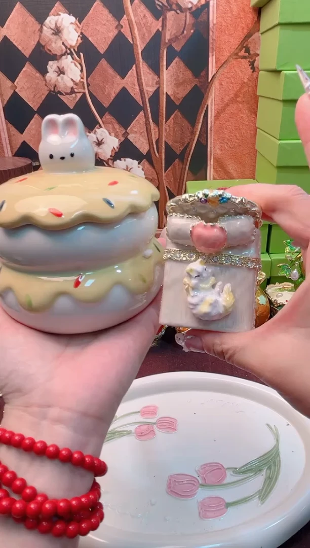 锌合金珐琅彩首饰盒摆件默认微瑕不退不换～