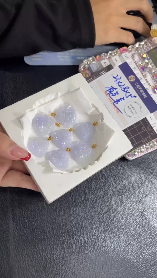 【闪购商品】翡翠挂件18K金镶嵌冰紫佛公FL71@CP多样性发其一配绳