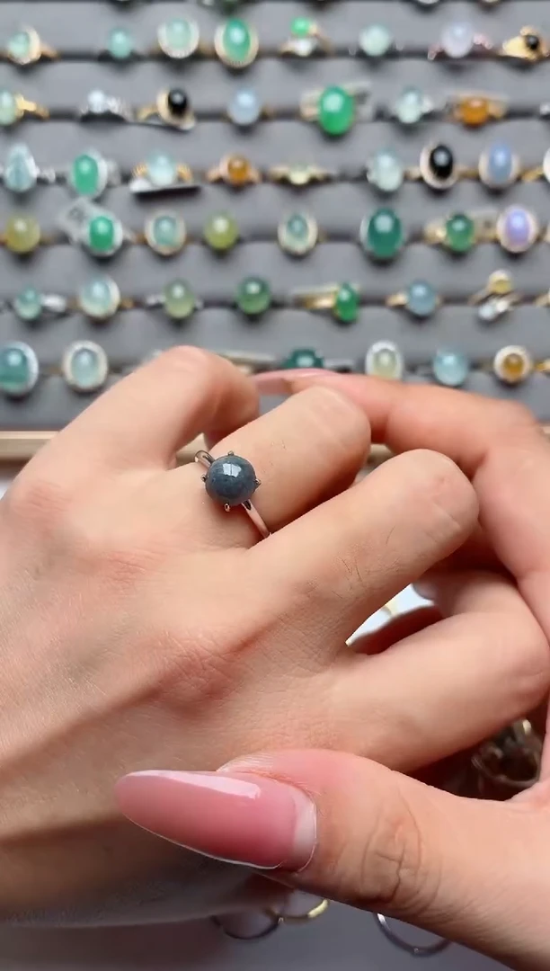 银S925镶嵌戒指翡翠.